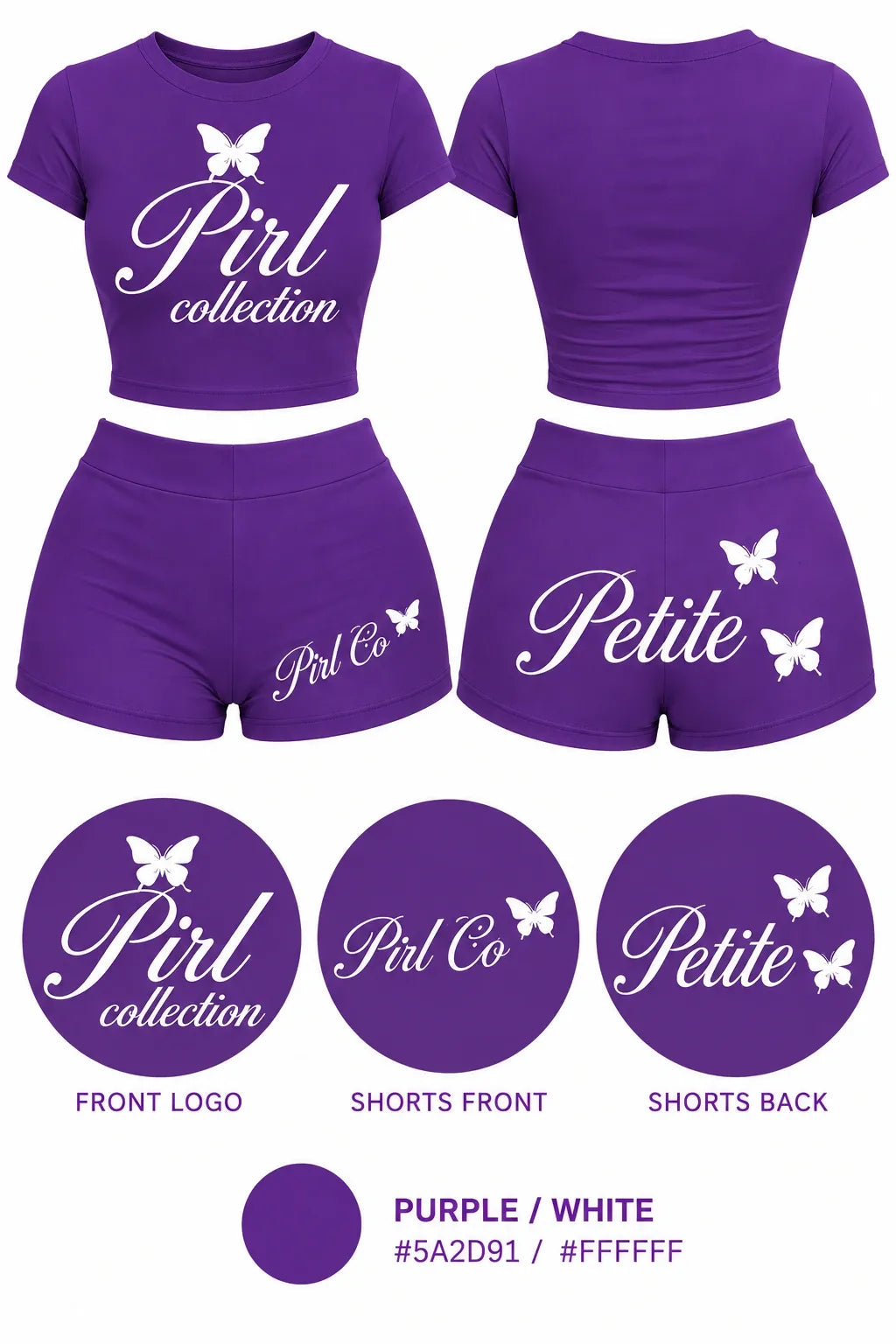 PIRL Purple Shorts Set